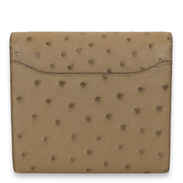 Constance Asphalt Gris Asphalt Wallet in Ostrich, Rose Gold hardware - Image 2