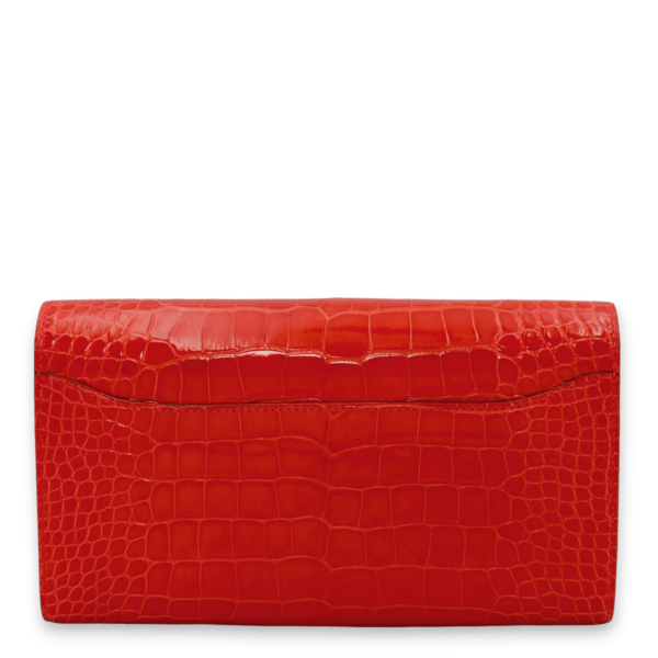 Constance Geranium Wallet in Shiny Alligator, Palladium hardware - Image 2