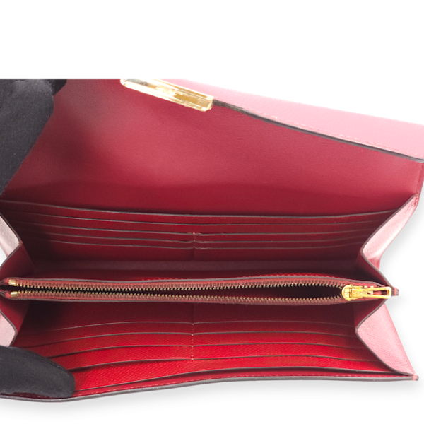 Constance Rouge Grenat Wallet in Epsom, Palladium hardware - Image 3