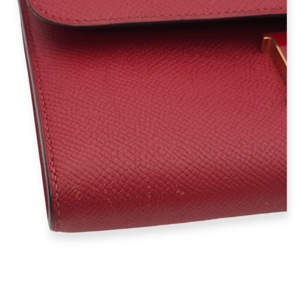 Constance Rouge Grenat Wallet in Epsom, Palladium hardware - Image 6