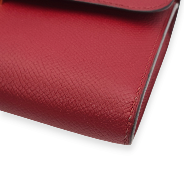 Constance Rouge Grenat Wallet in Epsom, Palladium hardware - Image 7