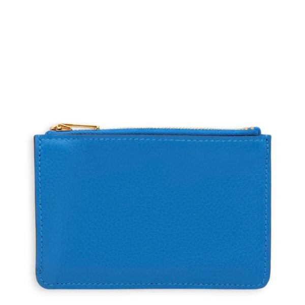 Constance Slim Blue Hydra Wallet in Evercolor, Gold hardware - Image 3