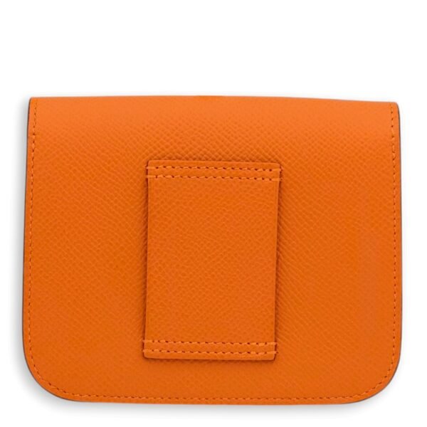 Constance Slim Orange Wallet in Epsom, Palladium hardware - Image 2