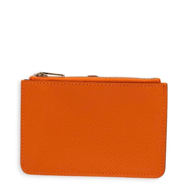 Constance Slim Orange Wallet in Epsom, Palladium hardware - Image 3