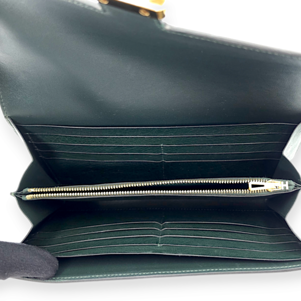 Constance Vert Titien Wallet in Ostrich, Gold hardware - Image 3