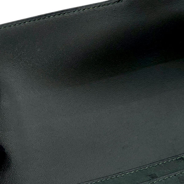 Constance Vert Titien Wallet in Ostrich, Gold hardware - Image 6