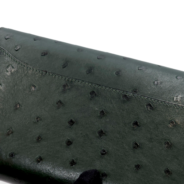 Constance Vert Titien Wallet in Ostrich, Gold hardware - Image 8