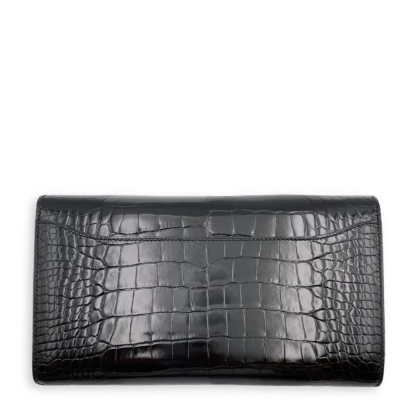 Constance Wallet Black Wallet in Shiny Alligator, Permabrass hardware - Image 2