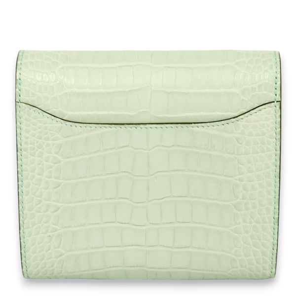 Constance compact Vert Deau Wallet in Matte Alligator, Palladium hardware - Image 2