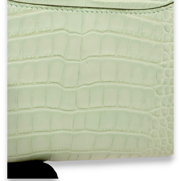 Constance compact Vert Deau Wallet in Matte Alligator, Palladium hardware - Image 4