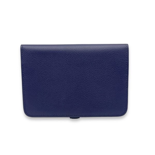 Dogon Compact Bleu Encre in Calfskin, Palladium hardware - Image 2
