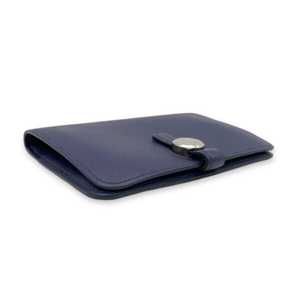 Dogon Compact Bleu Encre in Calfskin, Palladium hardware - Image 5
