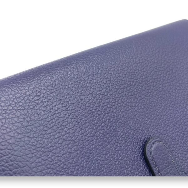 Dogon Compact Bleu Encre in Calfskin, Palladium hardware - Image 6
