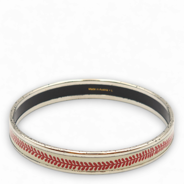 Enamel White Bracelet, Palladium hardware - Image 2