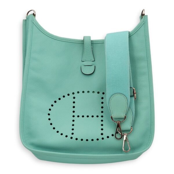 Evelyne III PM Blue Atoll in Epsom, Palladium hardware - Image 13