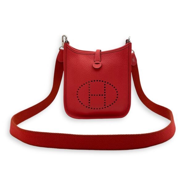 Evelyne Mini Rouge Pivoine in Clemence, Palladium hardware - Image 10