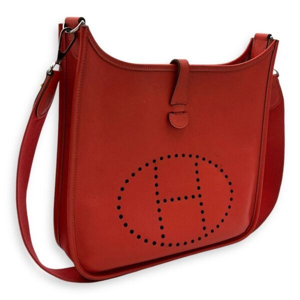 Evelyne PM Rouge Pivoine in Epsom, Palladium hardware - Image 3