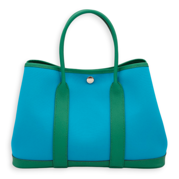Garden Party 30 Blue Azteque/Menthe in Toile/Epsom, Palladium hardware - Image 2