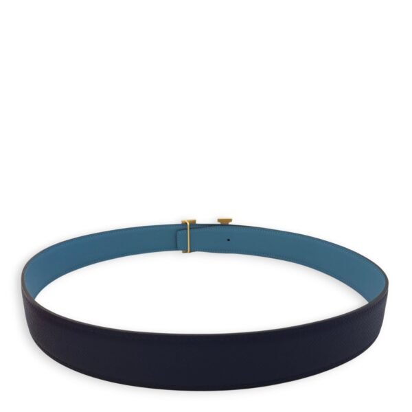 H Belt Kit 32mm by 80cm Blue Navy/New Blue Jean Belt in Epsom, Brushed Gold hardware - Image 2