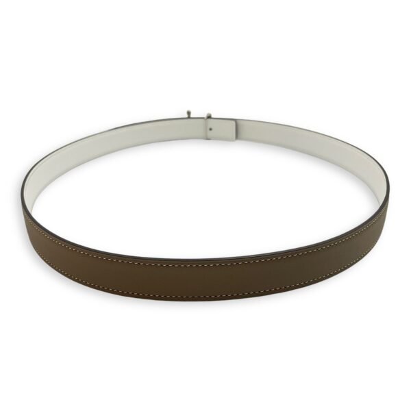 H Torsade 90 Etoupe/Blanc Belt in Swift/Epsom, Palladium hardware - Image 2