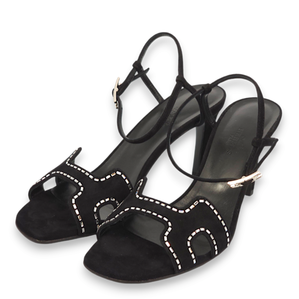 Heden 80 38 Black Heels in Chevre Mysore - Image 2