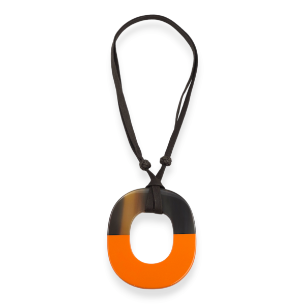 Horn Orange/Brown Necklace in Laquer - Image 2