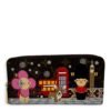 Christmas Animation Zippy Brown Wallet in Monogram Coated Canvas, Gold hardware