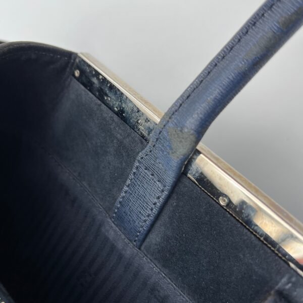 2Jours Blue Top Handle Bag in Calfskin, Silver hardware - Image 17