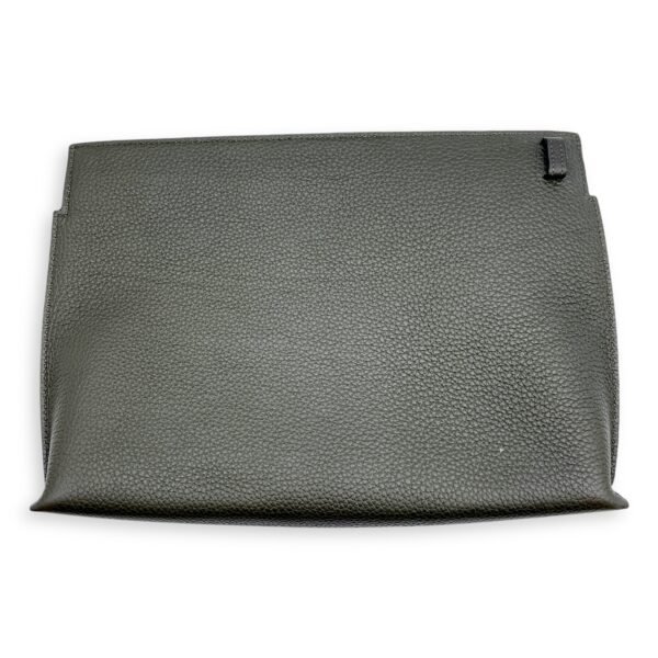 Anagram T 30x20x4.5cm Olive Green Clutch in Calfskin, Silver hardware - Image 2