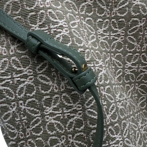 Flamenco Anagram Green Shoulder Bag in Jacquard, Silver hardware - Image 9