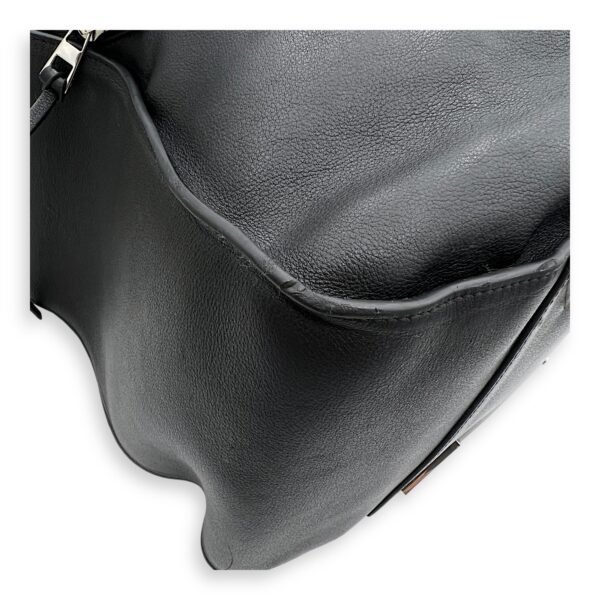 Hammock Medium Black Top Handle Bag in Calfskin, Silver hardware - Image 6