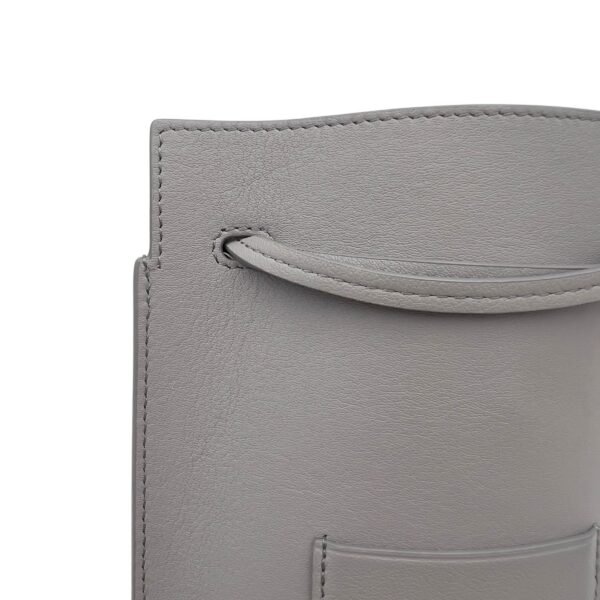 Dice Pocket Grey Crossbody Bag in Calfskin, Silver hardware - Image 10