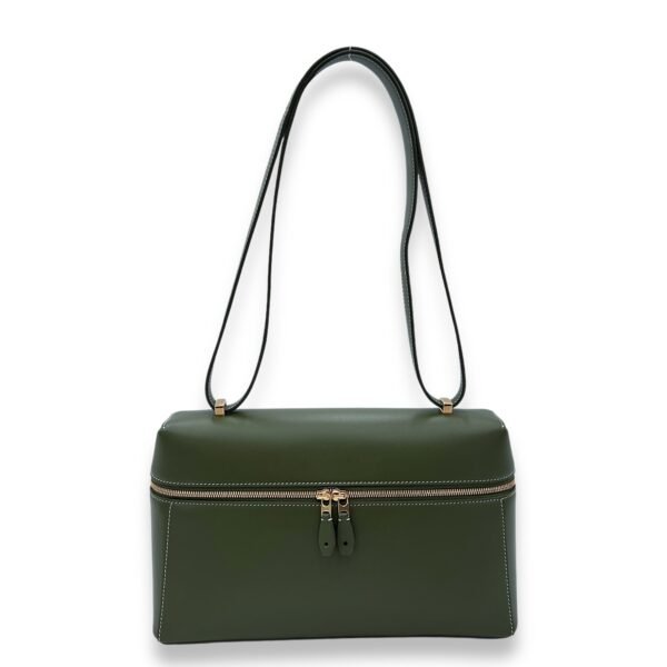 Extra Bag L27 Shoulder Bag Green in Calfskin, Gold hardware - Image 10