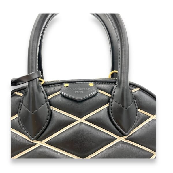 Alma BB Black Top Handle Bag in Calfskin, Gold hardware - Image 7