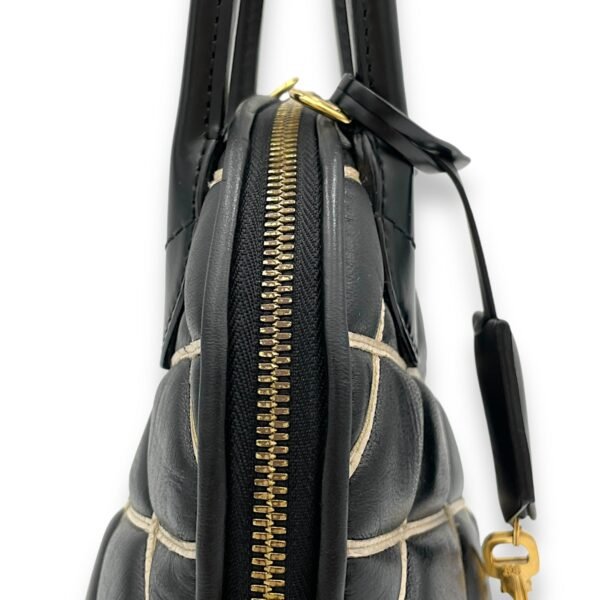 Alma BB Black Top Handle Bag in Calfskin, Gold hardware - Image 8