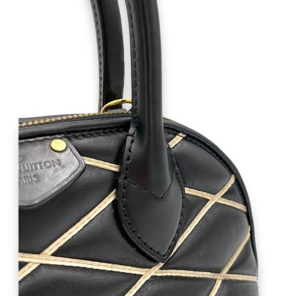 Alma BB Black Top Handle Bag in Calfskin, Gold hardware - Image 9