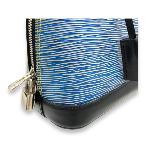Alma BB Blue Top Handle Bag in Epi Leather, Silver hardware - Image 10