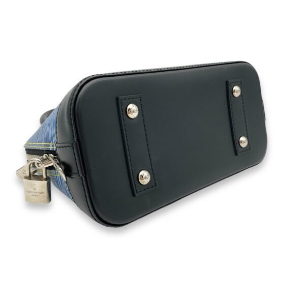 Alma BB Blue Top Handle Bag in Epi Leather, Silver hardware - Image 5