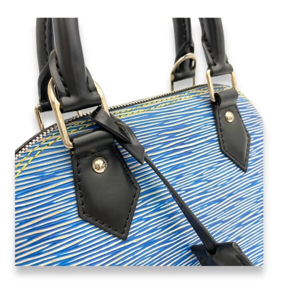 Alma BB Blue Top Handle Bag in Epi Leather, Silver hardware - Image 6