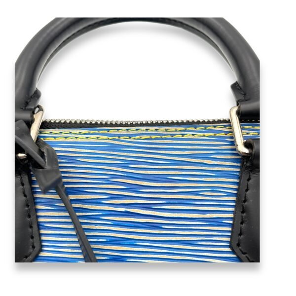 Alma BB Blue Top Handle Bag in Epi Leather, Silver hardware - Image 7