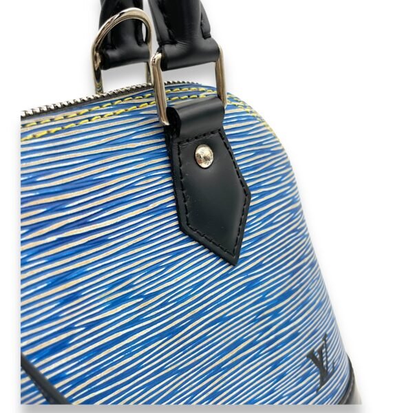 Alma BB Blue Top Handle Bag in Epi Leather, Silver hardware - Image 9
