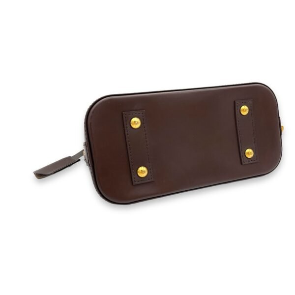 Alma BB Damier Ebene Top Handle Bag in Coated Canvas, Gold hardware - Image 5