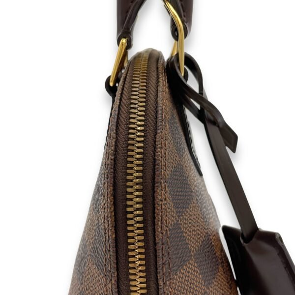 Alma BB Damier Ebene Top Handle Bag in Coated Canvas, Gold hardware - Image 8