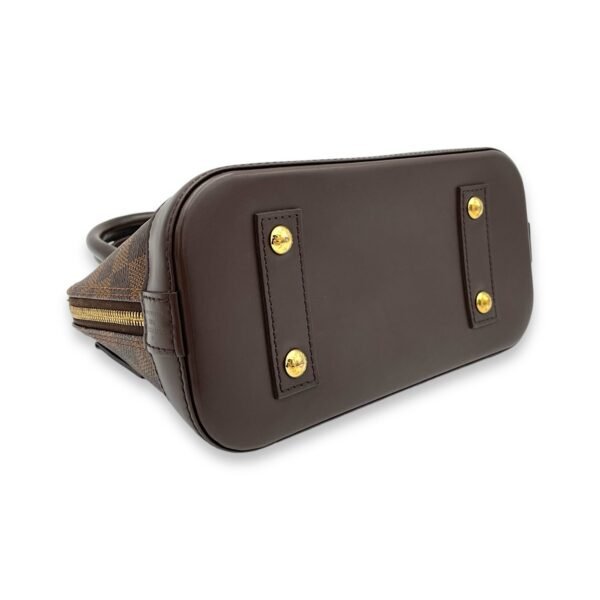 Alma BB Damier Ebene Top Handle Bag in Coated Canvas, Gold hardware - Image 5