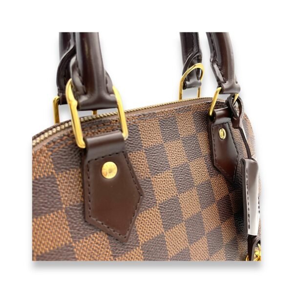 Alma BB Damier Ebene Top Handle Bag in Coated Canvas, Gold hardware - Image 6