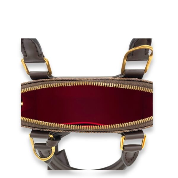 Alma BB Damier Ebene Top Handle Bag in Coated Canvas, Gold hardware - Image 11