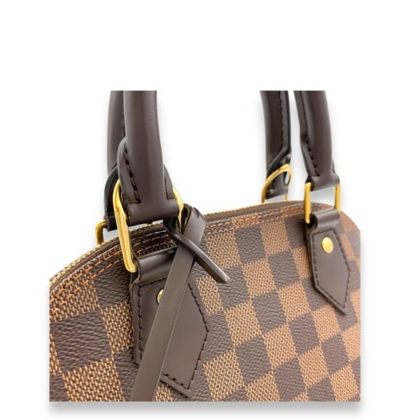 Alma BB Damier Ebene Top Handle Bag in Coated Canvas, Gold hardware - Image 6