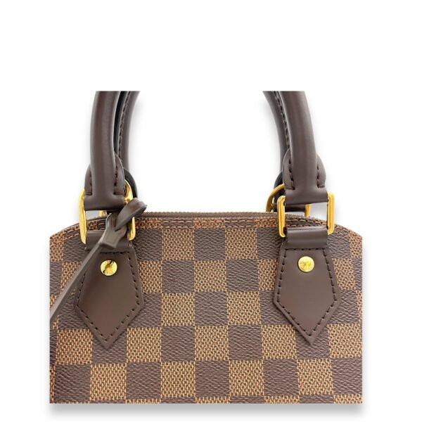 Alma BB Damier Ebene Top Handle Bag in Coated Canvas, Gold hardware - Image 7