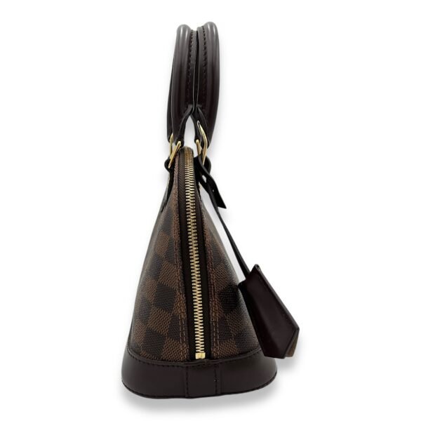 Alma BB Damier Ebene Top Handle Bag in Coated Canvas, Gold hardware - Image 4