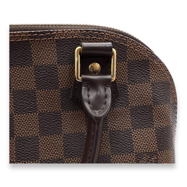 Alma BB Damier Ebene Top Handle Bag in Coated Canvas, Gold hardware - Image 7